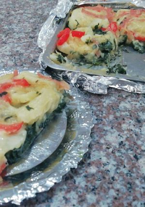 Una foto de Torta de espinaca diferente sin huevo ¡al horno!