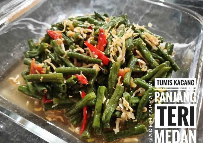 Tumis Kacang Panjang Teri Medan