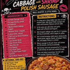 A picture of MissFits Rebel Cabbage with Shrimp & Polish Sausage.