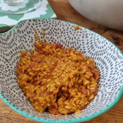 A picture of Bacon, Gruyere and Tomato Risotto.