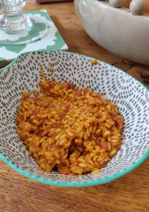 A picture of Bacon, Gruyere and Tomato Risotto.