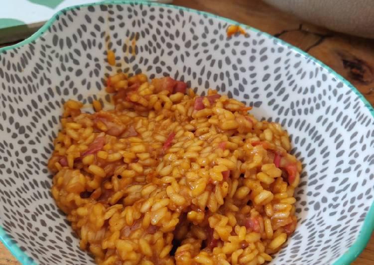Simple Way to Make Favorite Bacon, Gruyere and Tomato Risotto