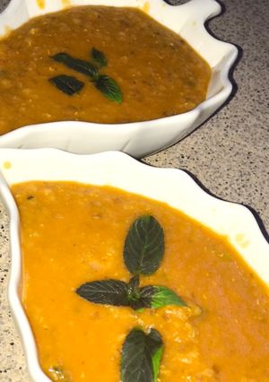 صورة لوصفة شوربه العدس التركيه 🍲