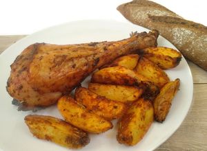 Foto principal de Muslos de pavo asados, en horno o churrasquera (grill de gas)