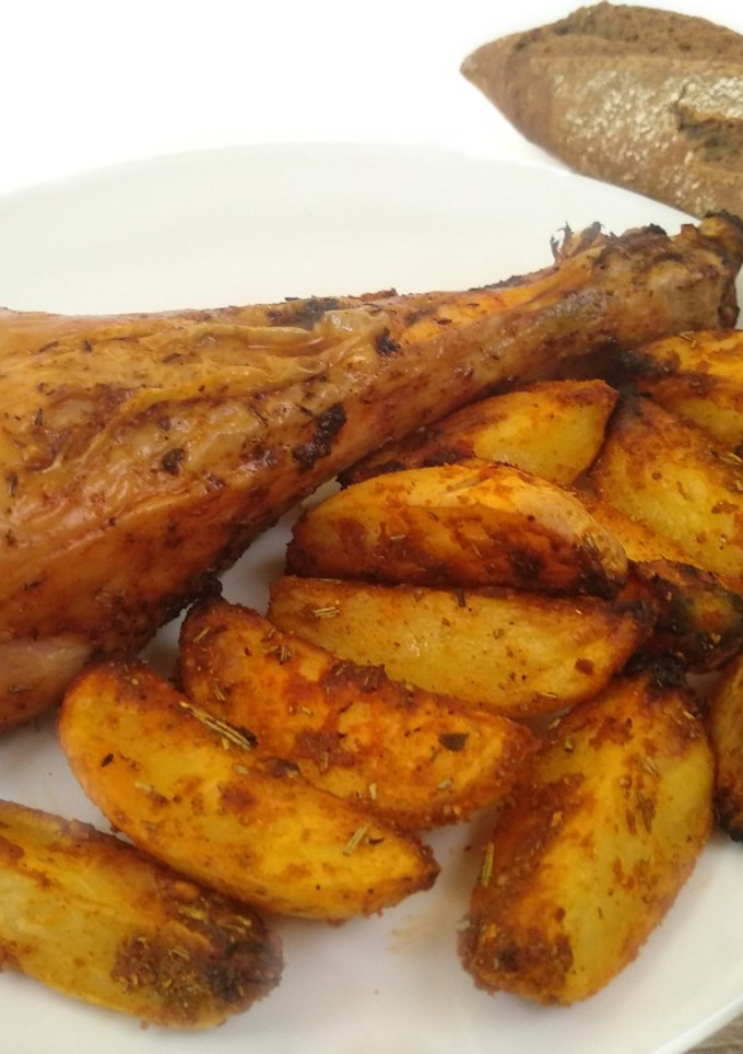 Una foto de Muslos de pavo asados, en horno o churrasquera (grill de gas)