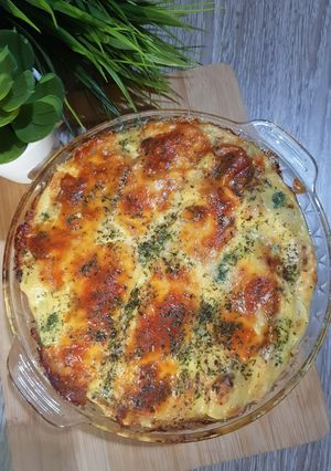 Foto resep 13. Cheesy Baked Potato and Brocoli