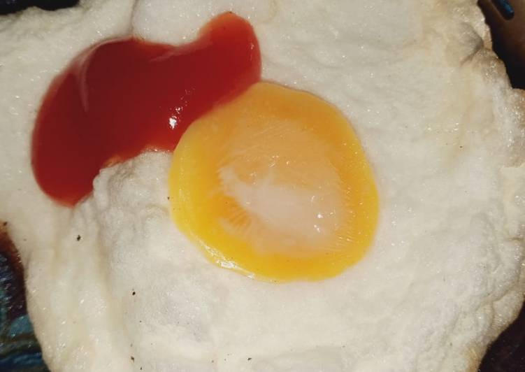 step by step membuat Cloud Eggs Teflon yang sedap