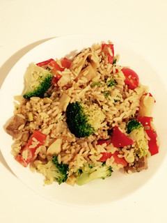 A picture of Tofu and lemongrass egg-fried rice.