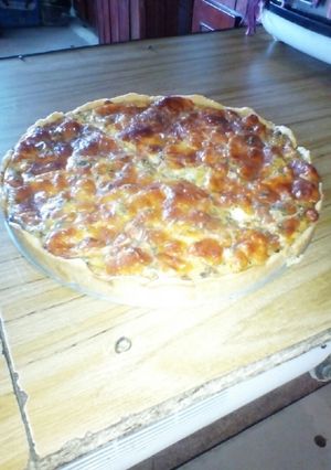 Una foto de Tarta de puerro y mozzarella