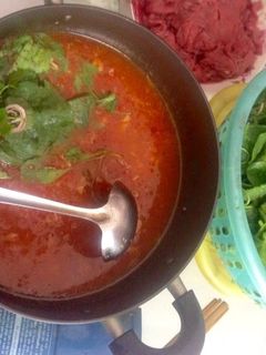Hình của món Bò nhúng ớt.