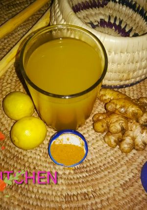 A picture of Spice turmeric ginger juice.