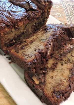 A picture of Nutella Swirled Banana Bread.