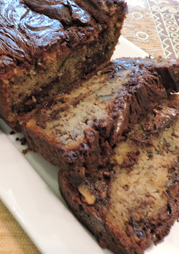 A picture of Nutella Swirled Banana Bread.