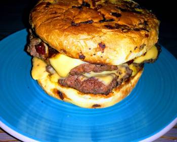 New Recipe Double Cheese Burger Delicious Perfect