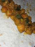 Salteado de garbanzos y berenjenas - receta india