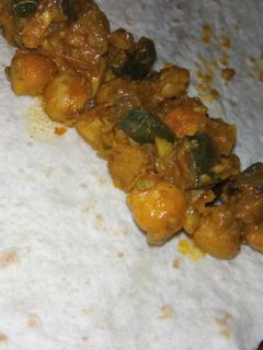 Una foto de Salteado de garbanzos y berenjenas - receta india