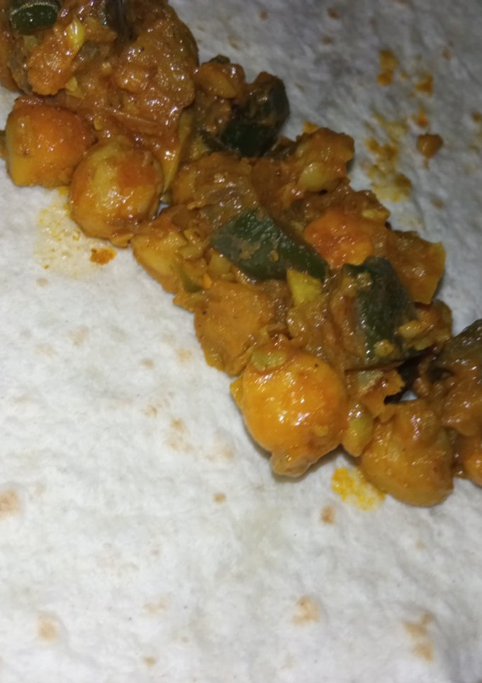 Una foto de Salteado de garbanzos y berenjenas - receta india