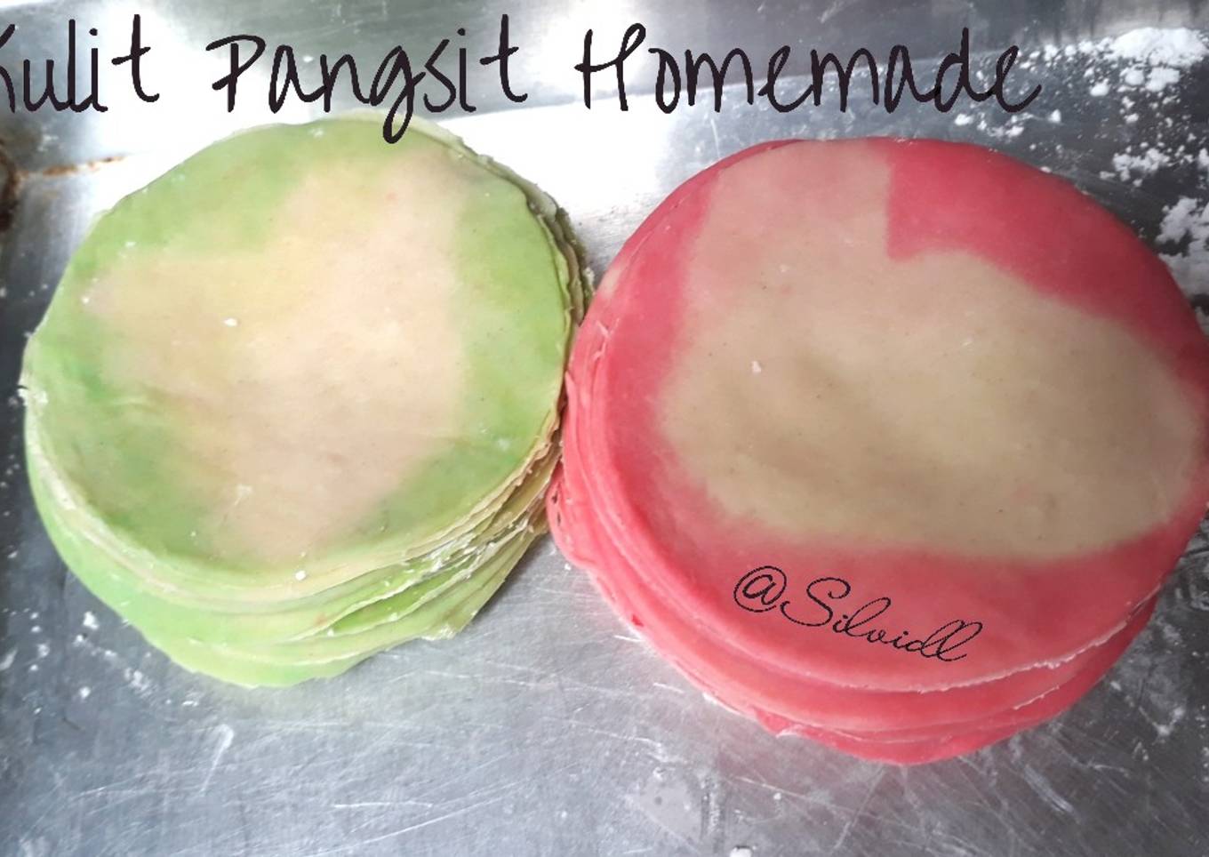 Kulit Pangsit Dua Warna Homemade