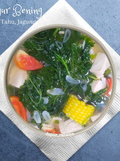 Foto resep Sayur Bening Bayam,Tahu,Jagung