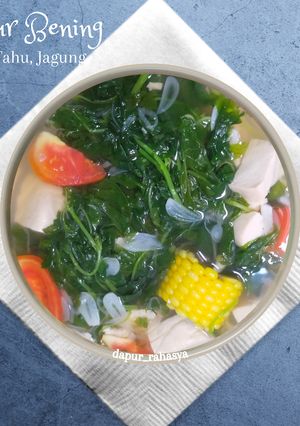 Foto resep Sayur Bening Bayam,Tahu,Jagung