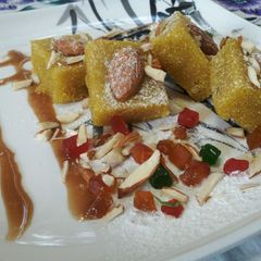 A picture of Butterscotch Badam Halwa.