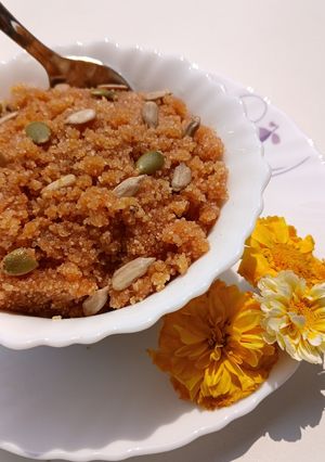 A picture of Navratri Special Sooji Halwa.
