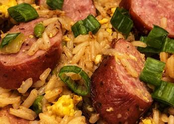 How to Make Delicious Fried rice with andouille sausage In Wok