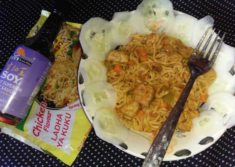 Recipe of Perfect Indomie and tuna stir fry #noodlesrecipecontest