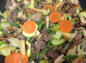 Hình của món Thịt bò xào rau củ.