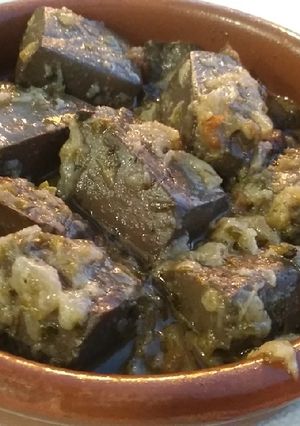 Una foto de Sangre "encebollada" (en salsa de cebolla)