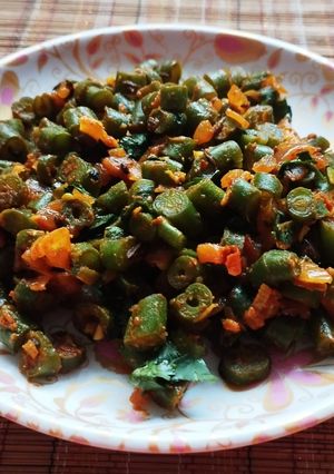 A picture of French beans sabji.