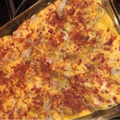 A picture of Crack Chicken Spaghetti Bake.