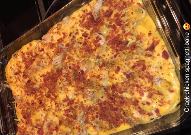 Crack Chicken Spaghetti Bake