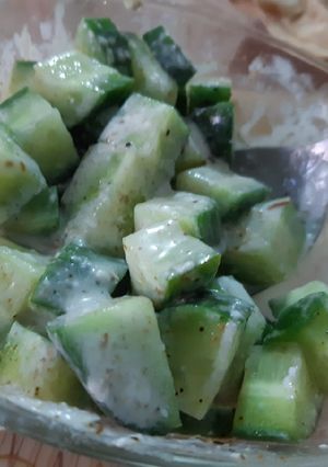 A picture of Cucumber raita.