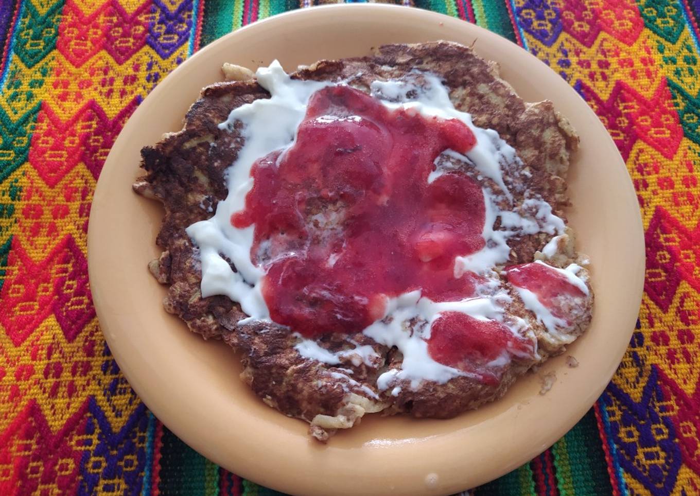 Hotcakes o tortitas saludables de manzana y avena, sin azúcar