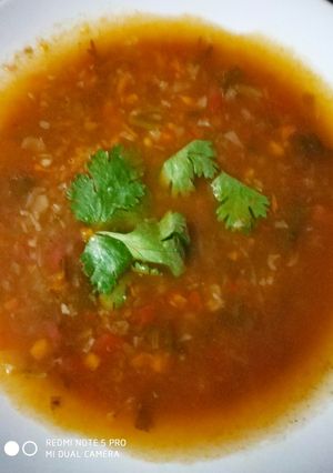 A picture of Vegetable soup.