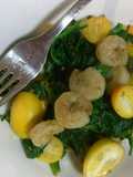 Camarones con mini mandarinas