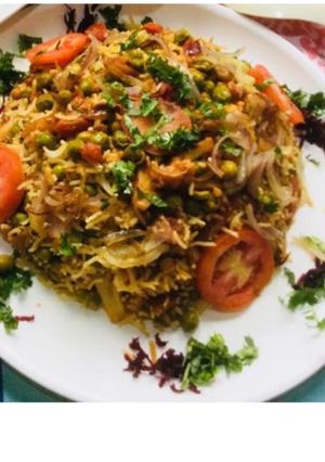 A picture of Vegetables Dum Biryani.