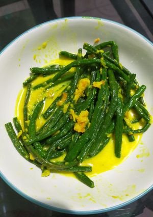 Foto resep Tumis Kacang Panjang Kuah Kuning Kental