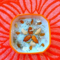 Doodh poha kheer / flatten rice kheer A picture of Doodh poha kheer / flatten rice kheer.