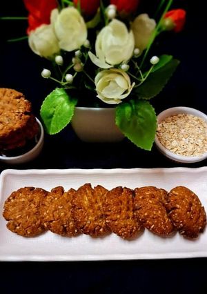 A picture of Oats Besan Jaggery Cookies.
