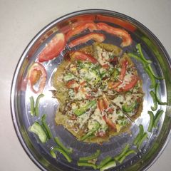 A picture of Moong dal pizza.