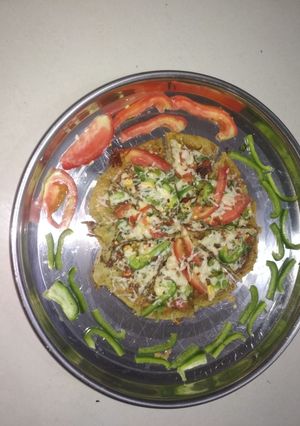 A picture of Moong dal pizza.