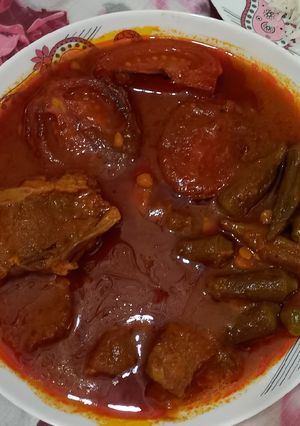 عکسی از دستور خورشت بامیه
