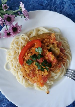 Zdjęcie przepisu Wege spaghetti.