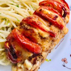 A picture of Hasselback Chicken.