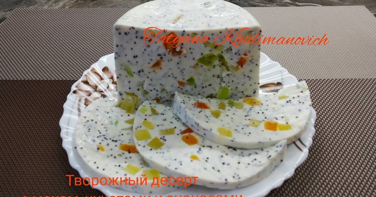 Творожный десерт с желатином и консервированными ананасами