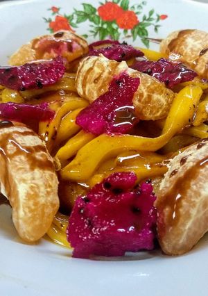 Foto resep Banana cheese grilled with fruit