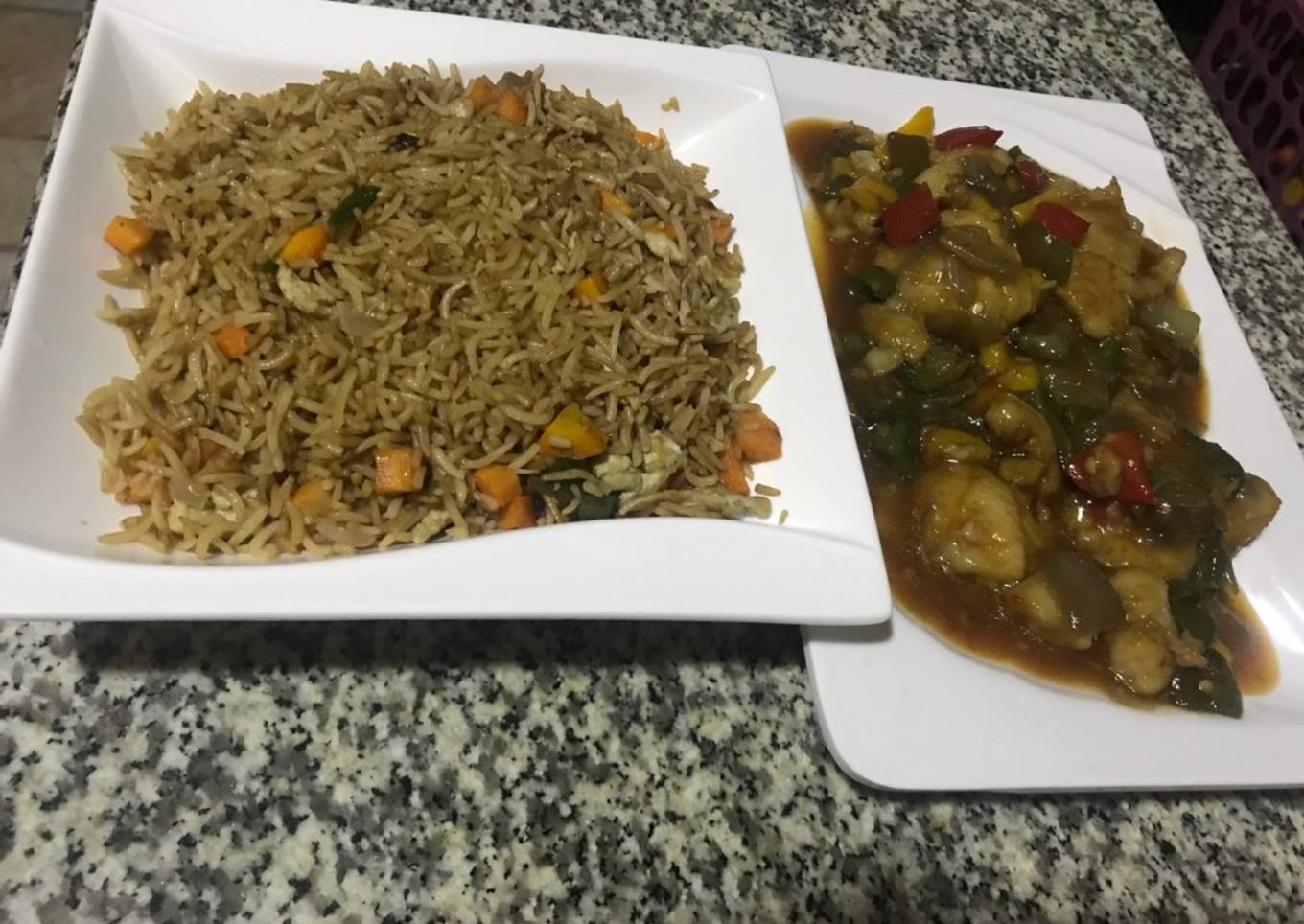 Thai fried rice and fish chili sauce