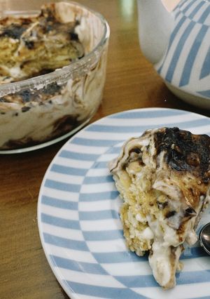 Foto di Tiramisù d'autunno con crema di ricotta e miele 🍰🍂🍯